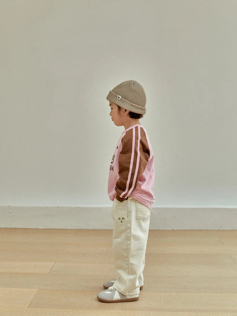 Stitch cotton pants - cream