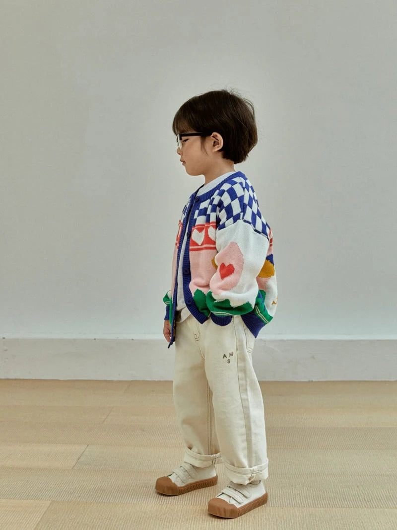 Stitch cotton pants - cream