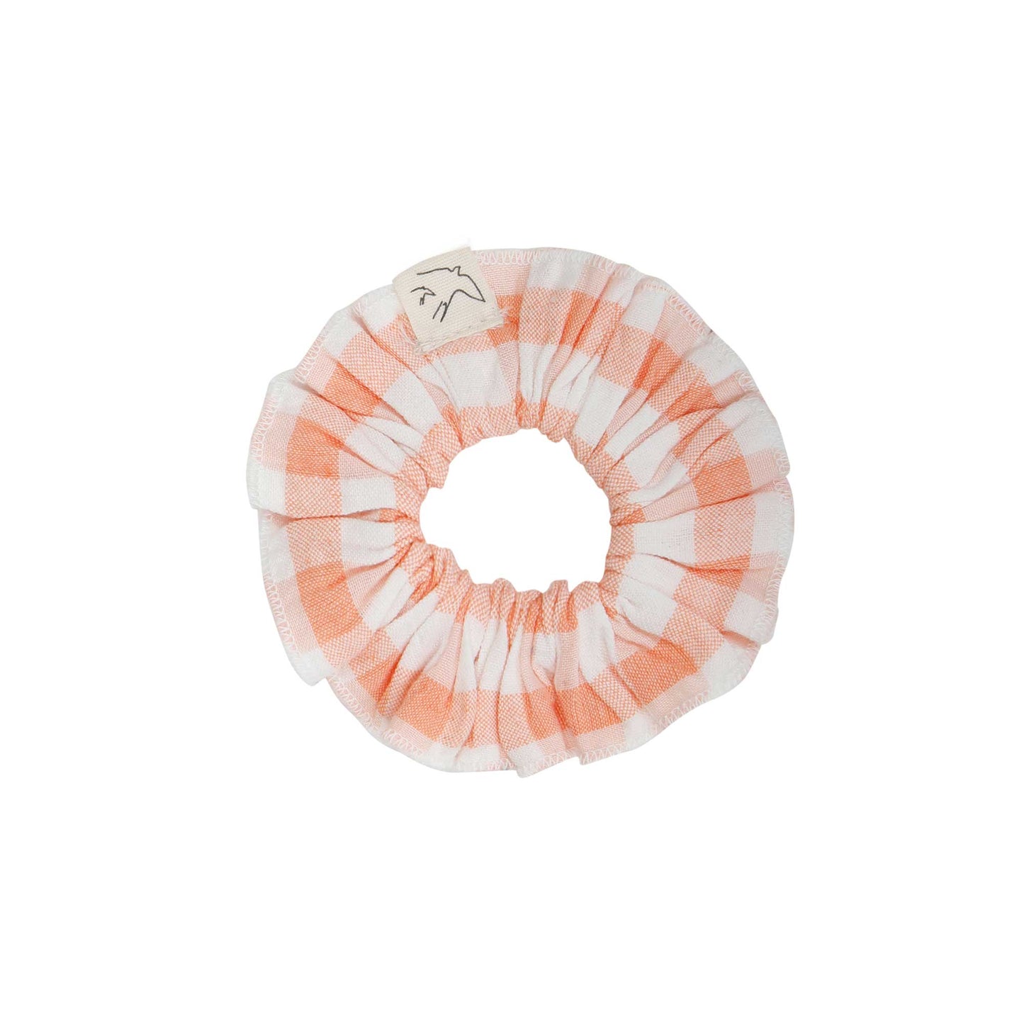 scrunchie - peach orange check