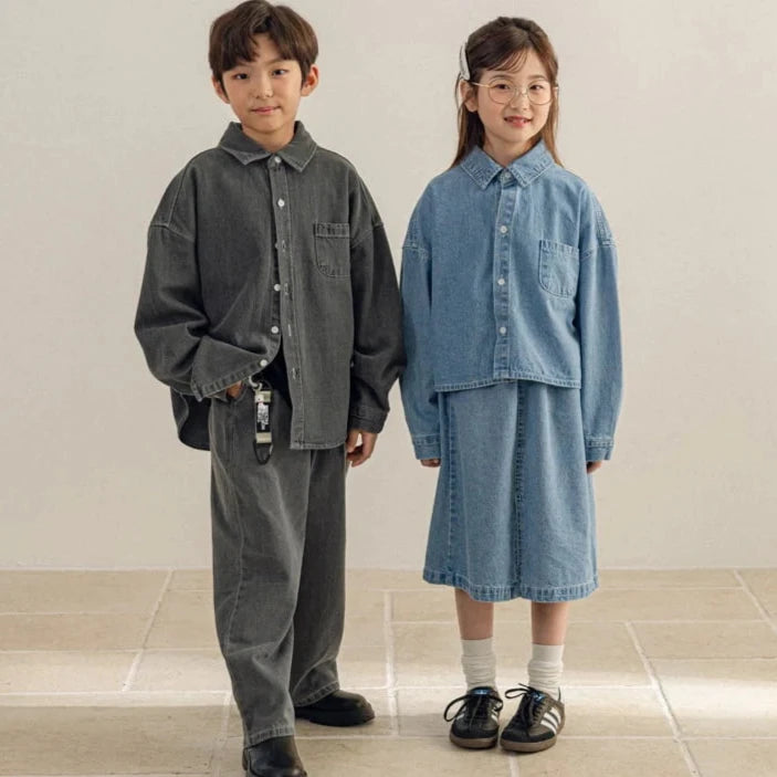 Cropped denim shirt - LAST ONE 3-4 yr
