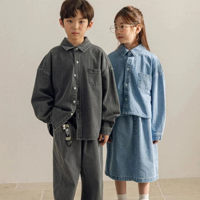 Cropped denim shirt - LAST ONE 3-4 yr