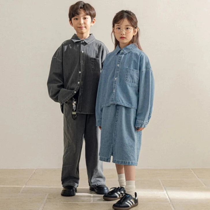 Cropped denim shirt - LAST ONE 3-4 yr