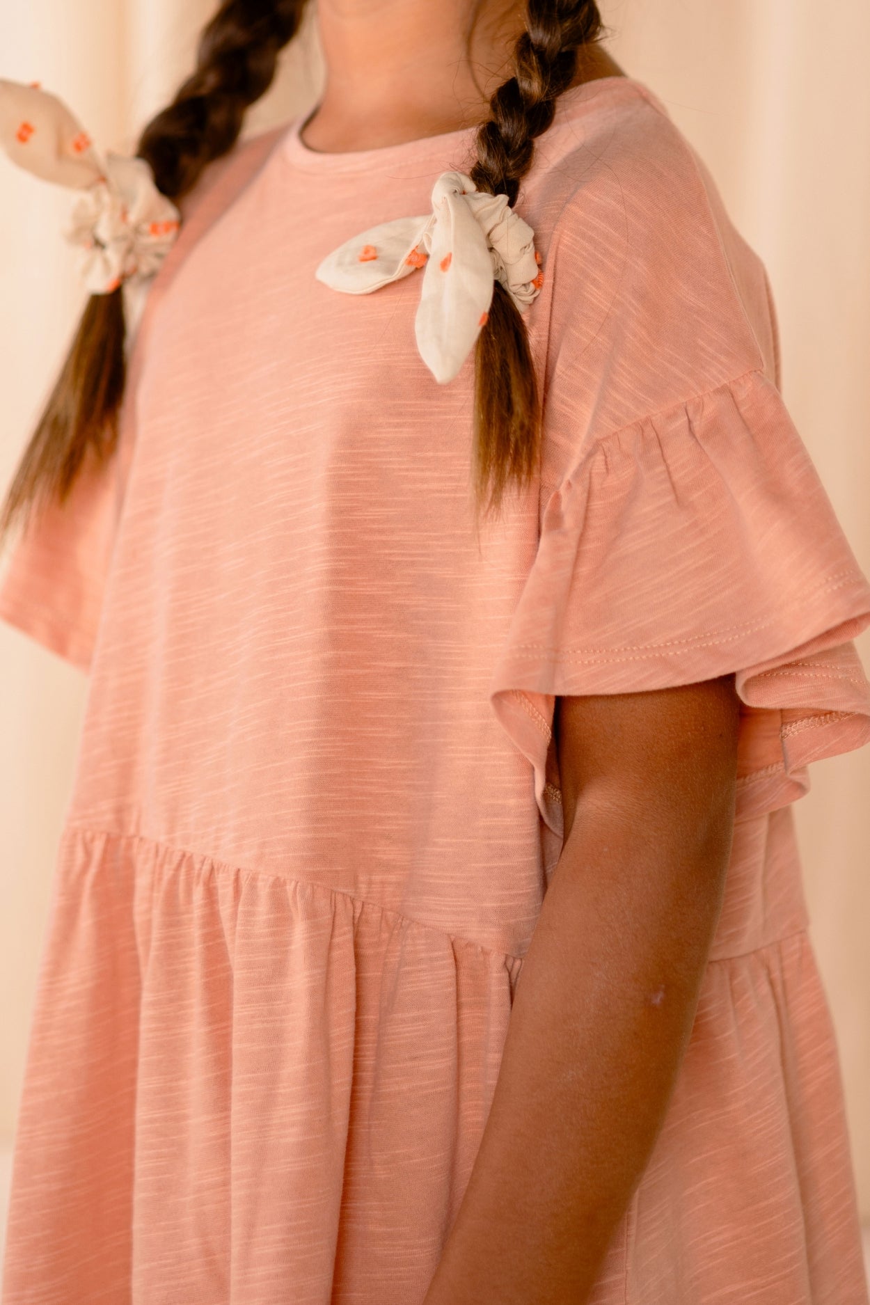 Frill dress - peach