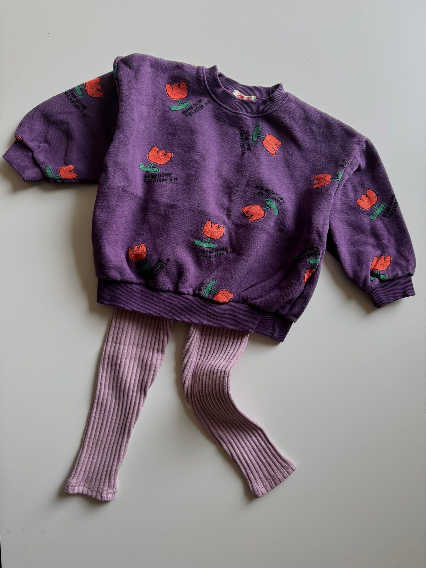 Flower fleece sweatshirt