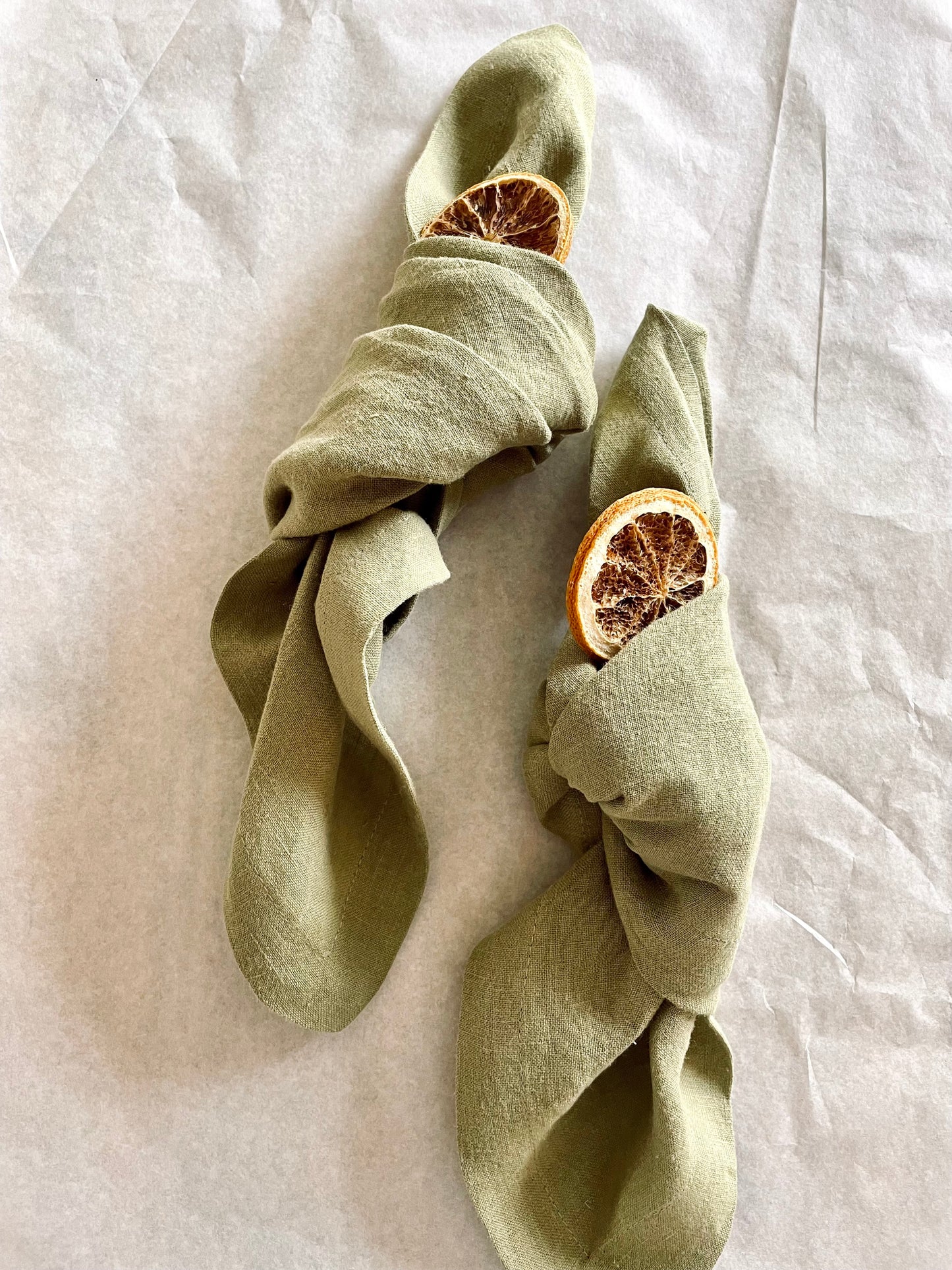 linen napkins - set olive