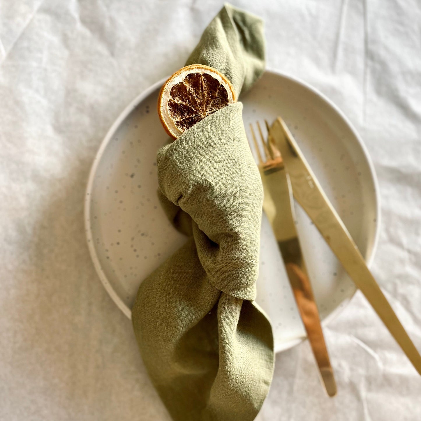 linen napkins - set olive