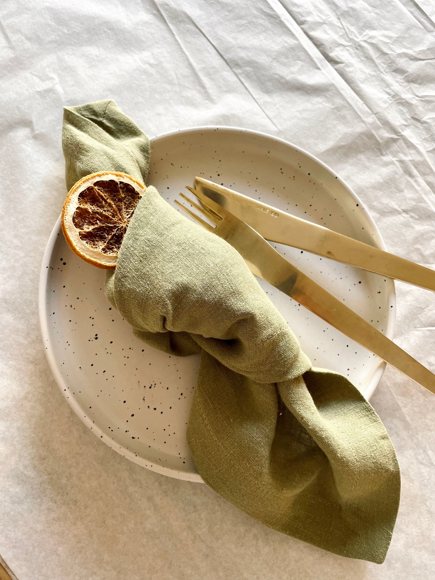 linen napkins - set olive