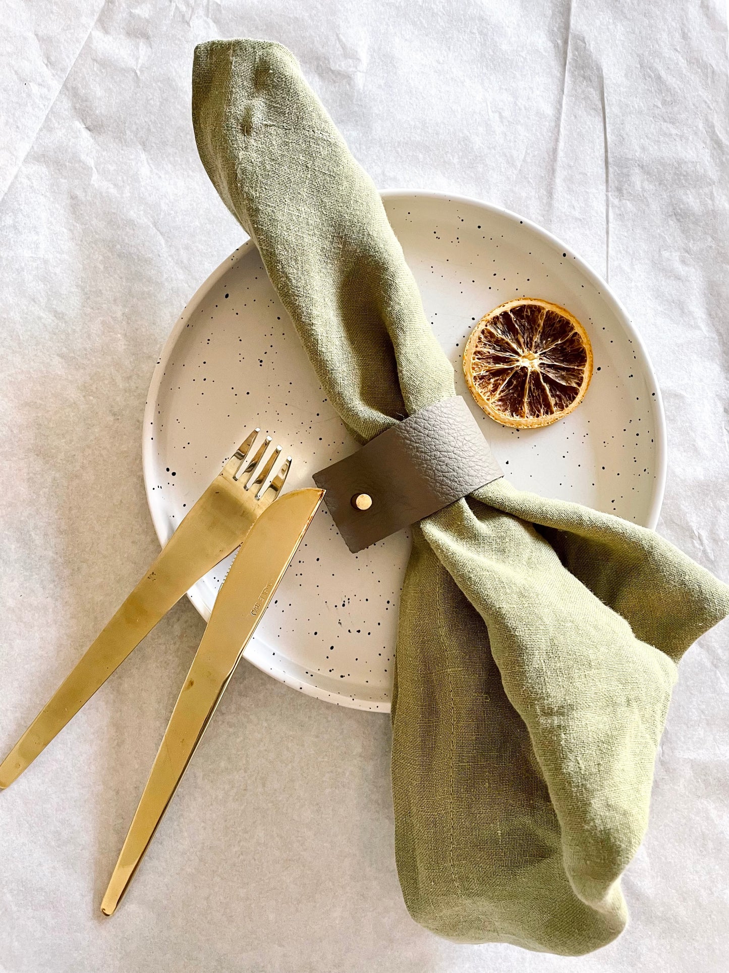 linen napkins - set olive