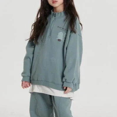 Tree half zip-up sweater