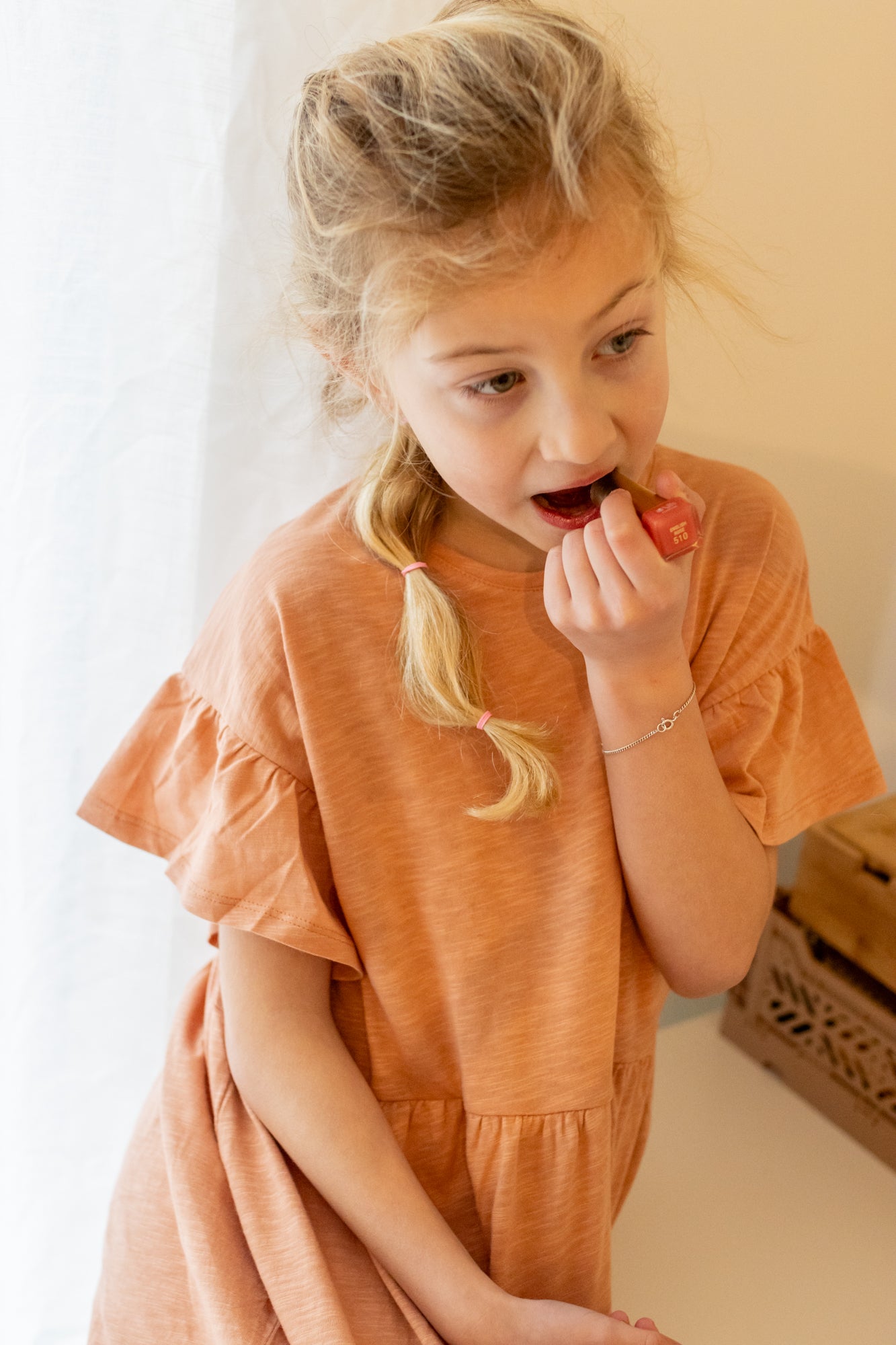 Frill dress - peach