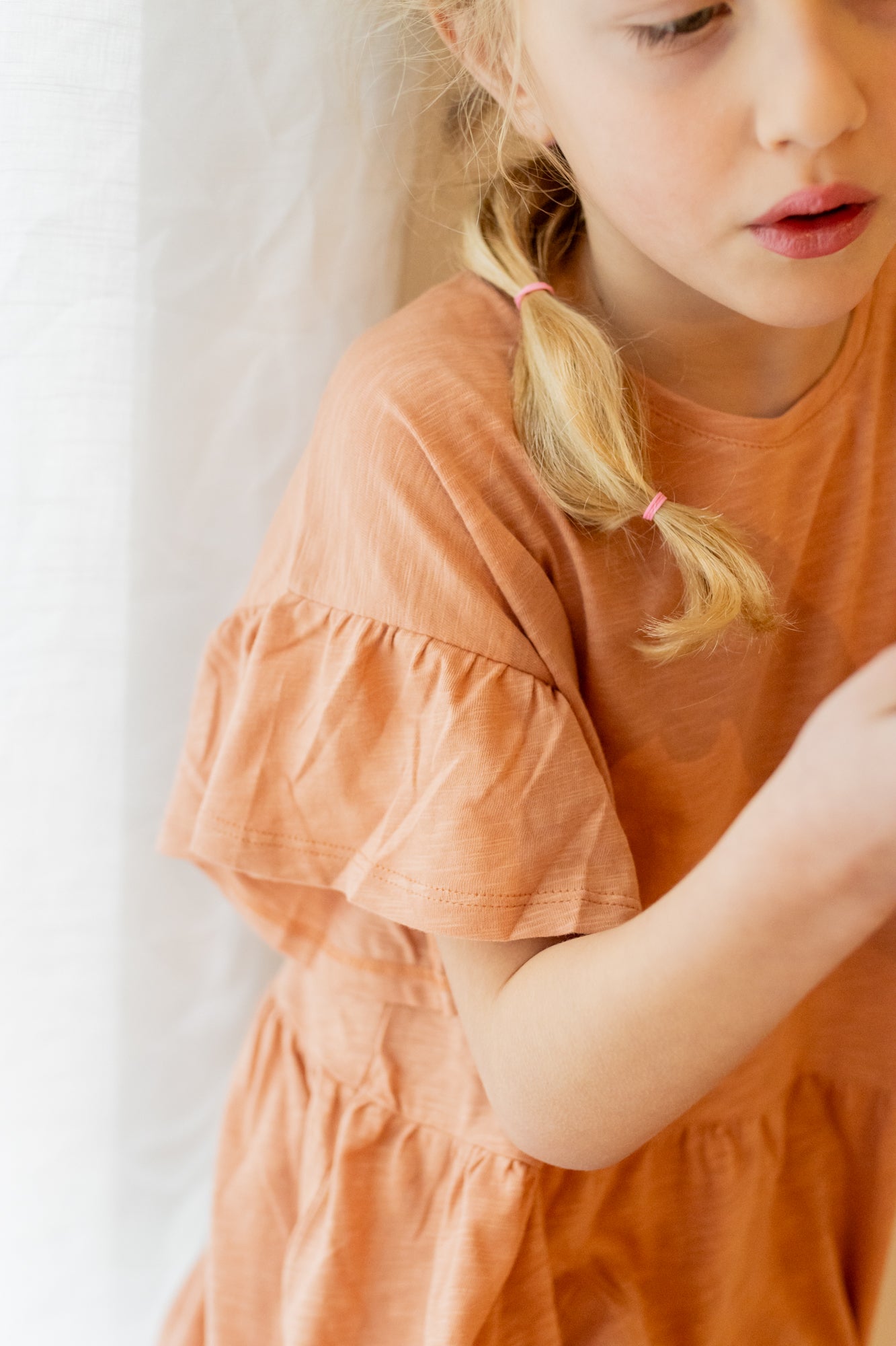 Frill dress - peach