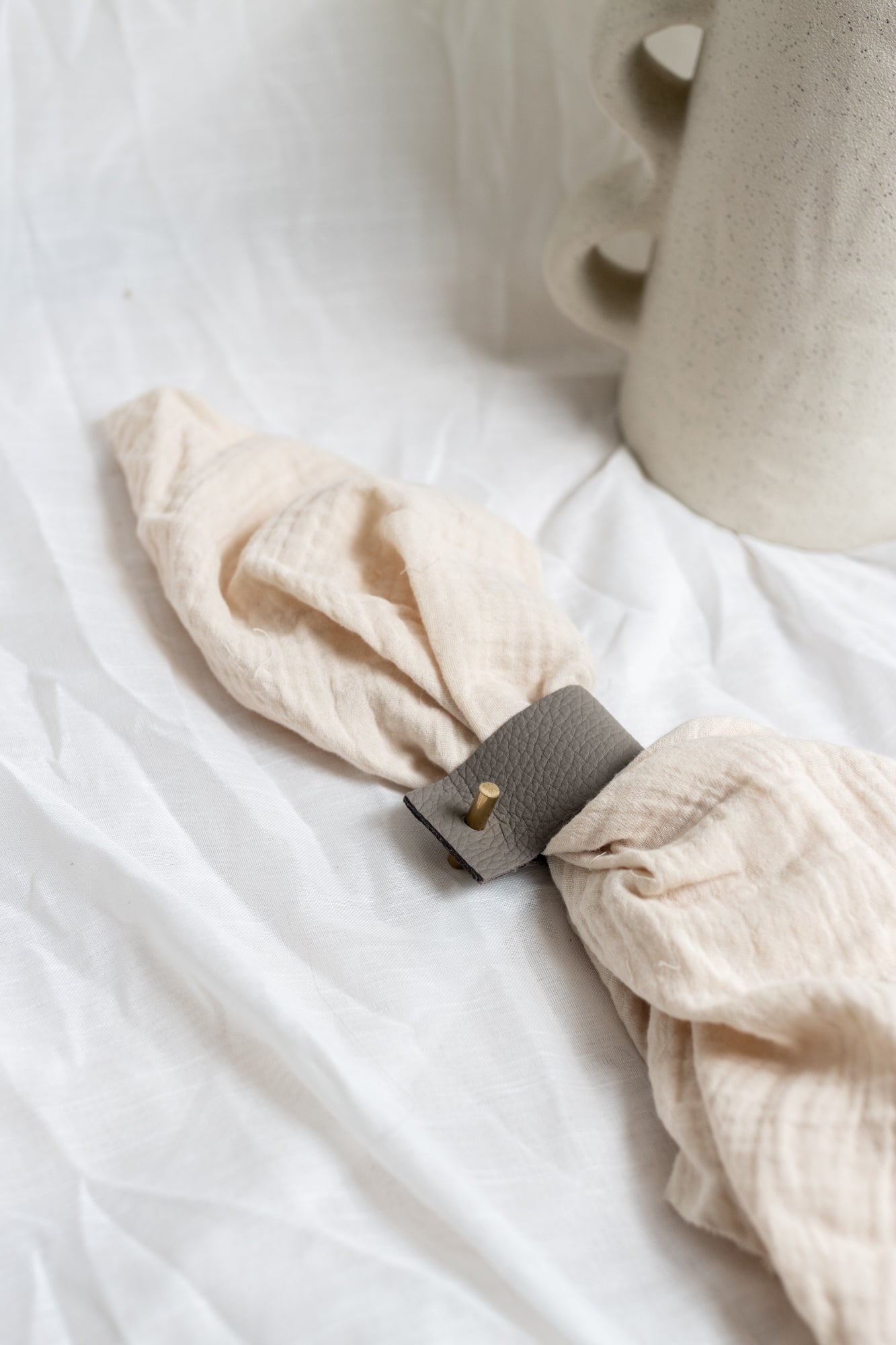 leather napkin rings - set