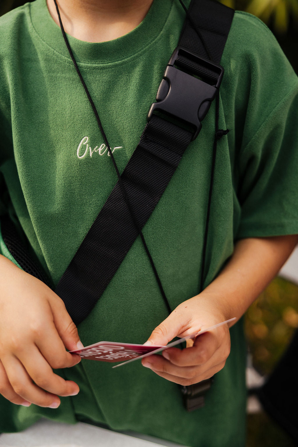 Over velvet tee - green