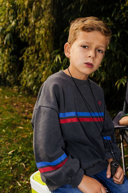 Two stripes pigment sweatshirt