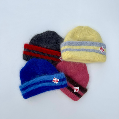 Mixed angora fisherman beanie