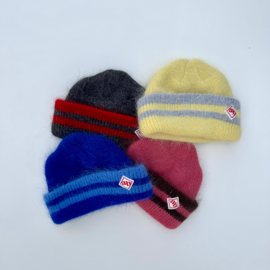 Mixed angora fisherman beanie