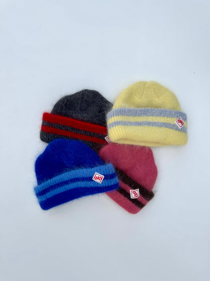 Mixed angora fisherman beanie