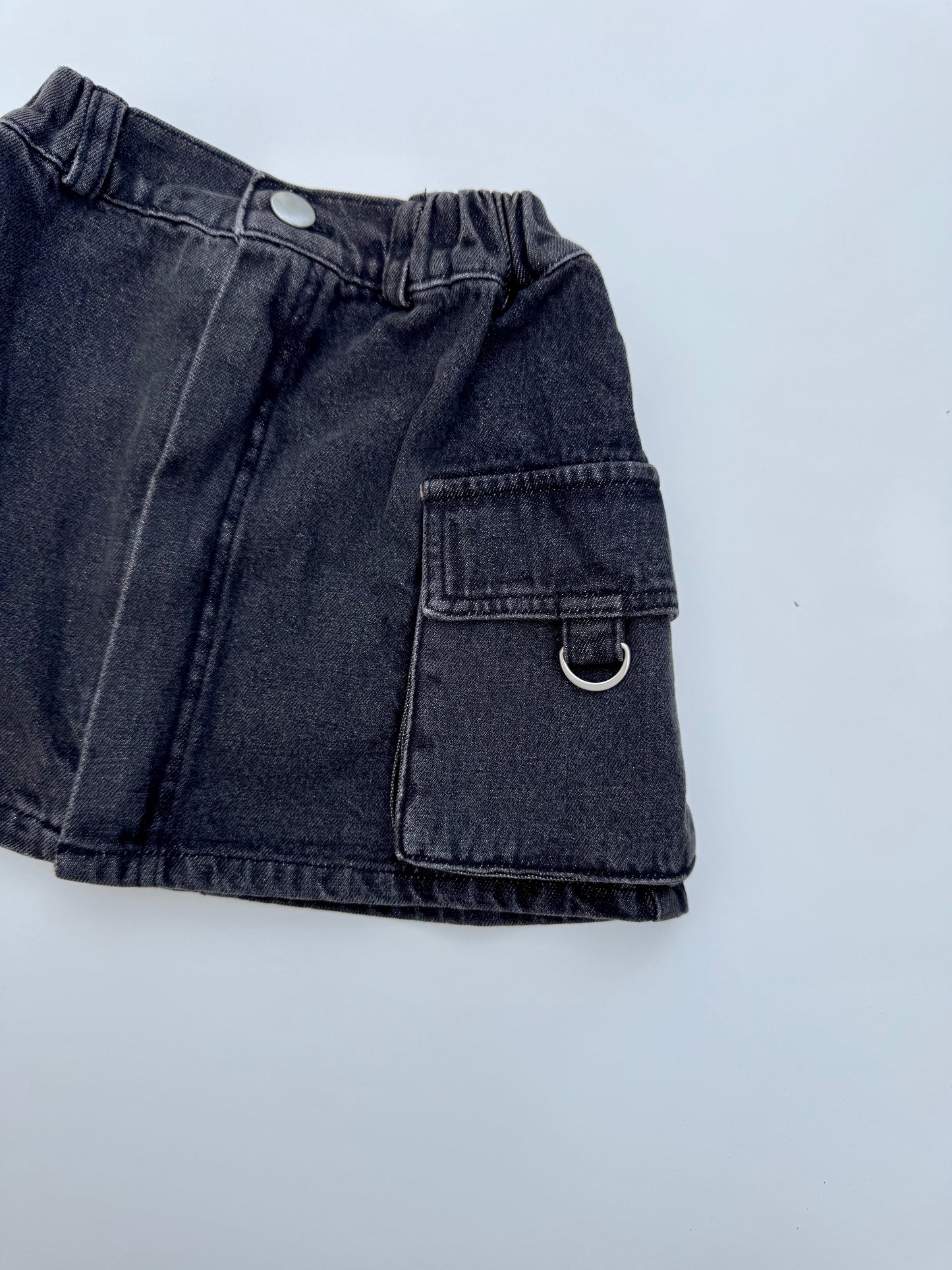 Denim cargo skirt