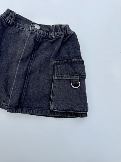 Denim cargo skirt