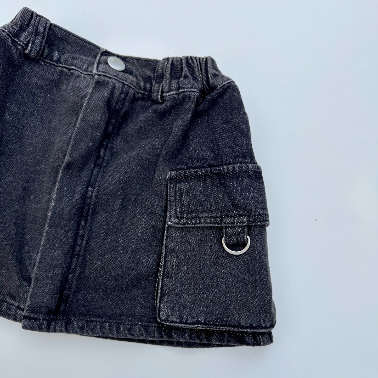 Denim cargo skirt