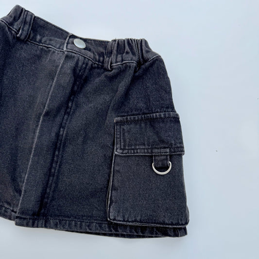 Denim cargo skirt