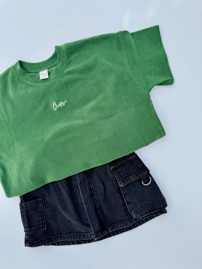 Over velvet tee - green