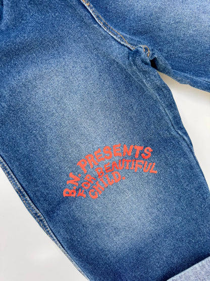Roll-up denim pants
