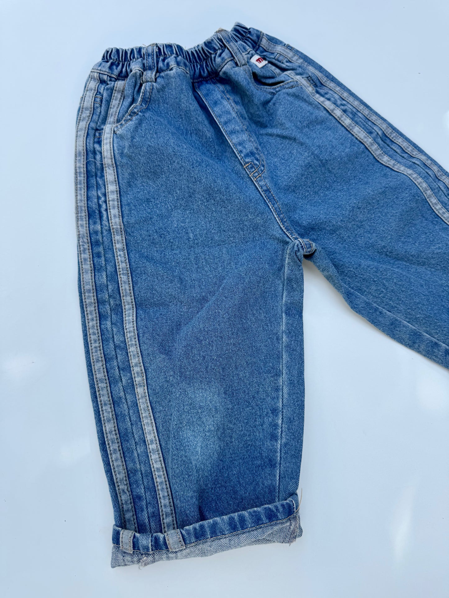 Two line denim pants