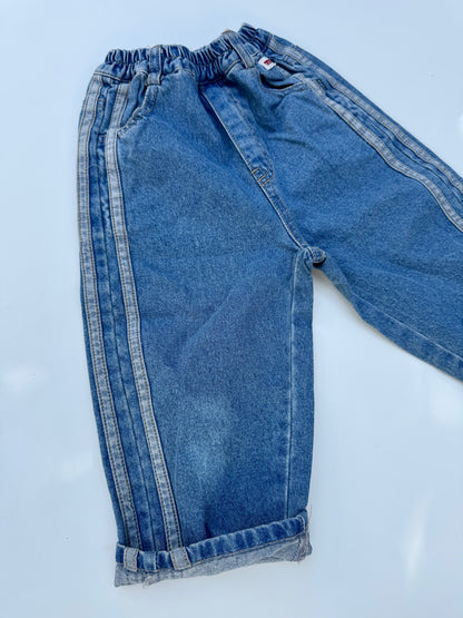 Two line denim pants