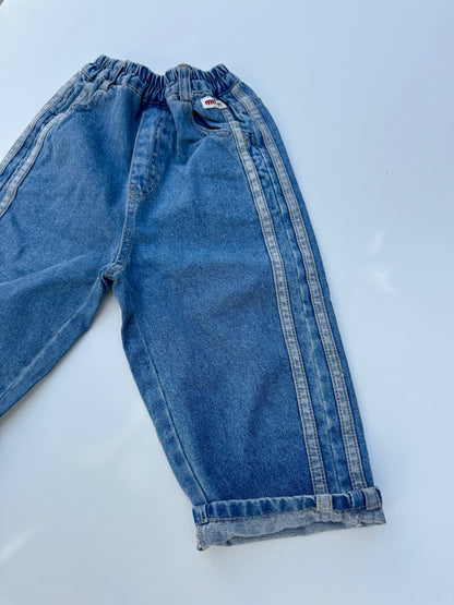 Two line denim pants