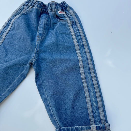 Two line denim pants