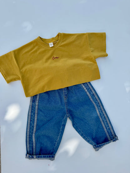 Two line denim pants