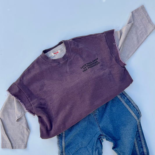 Wide crop vest - purple
