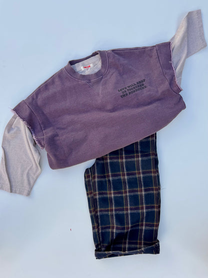 Wide crop vest - purple