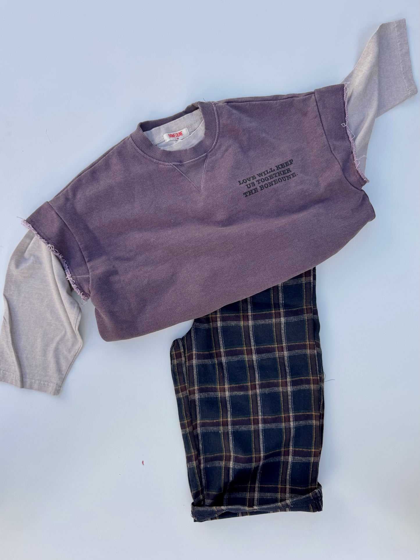 Check camp straight pants - blue