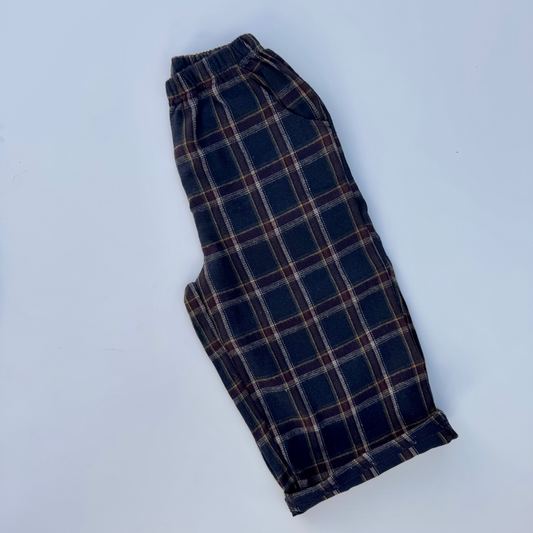 Check camp straight pants - blue