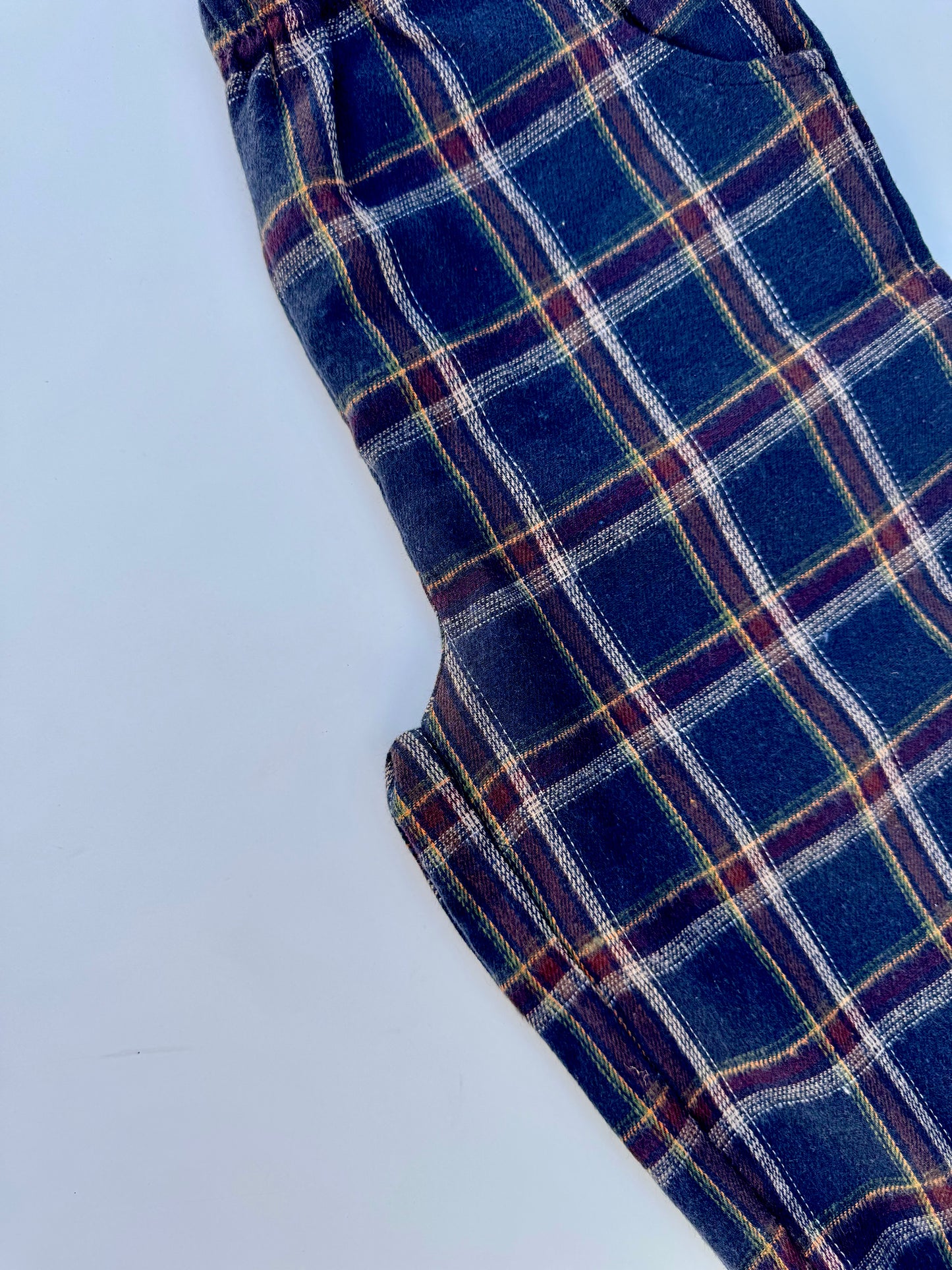 Check camp straight pants - blue