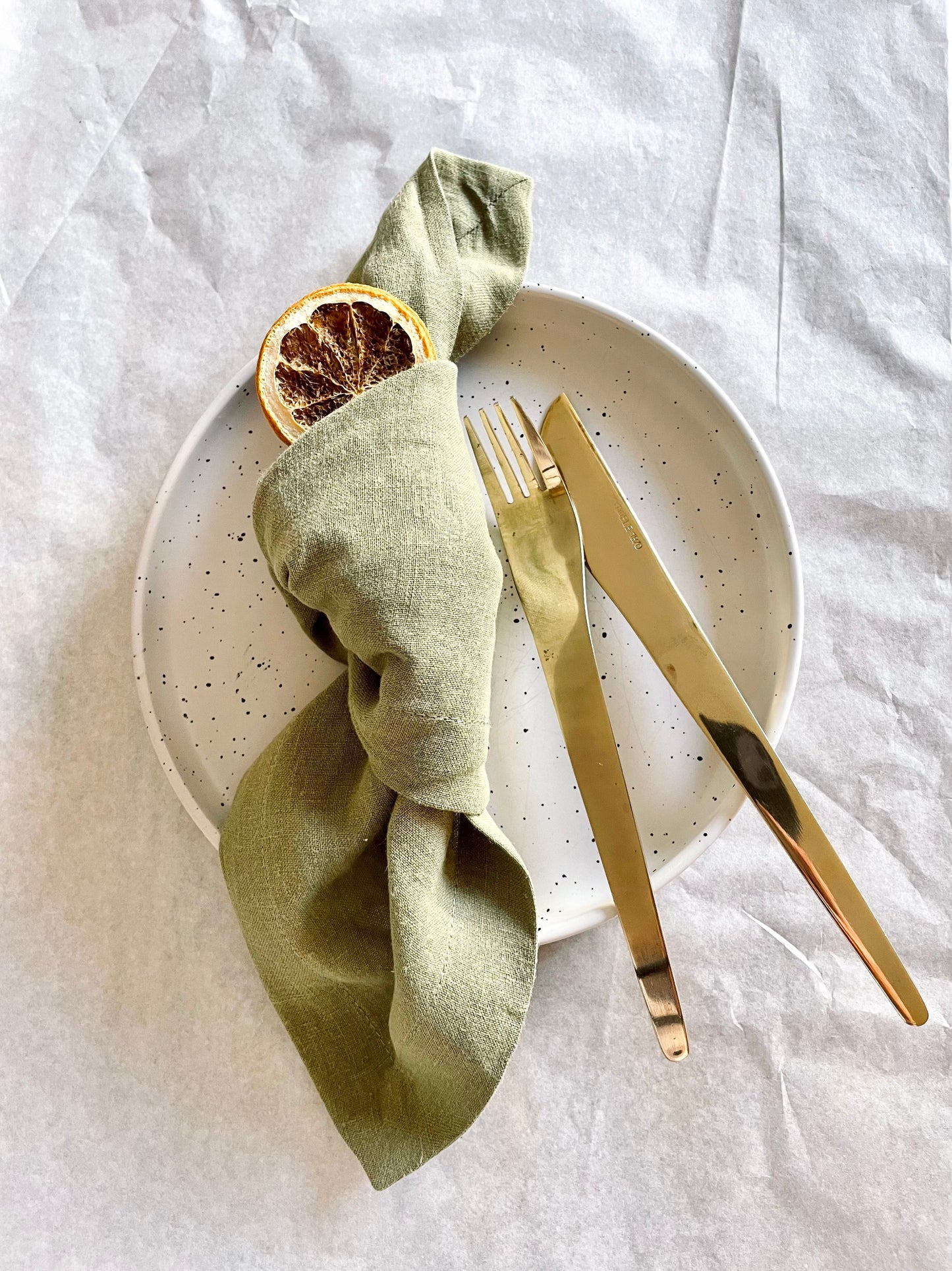 linen napkins - set olive
