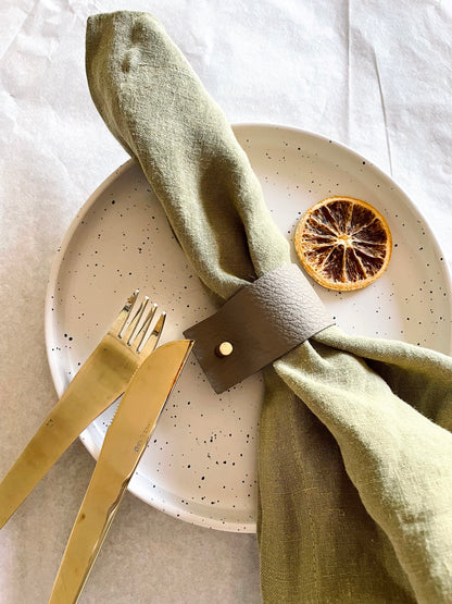 linen napkins - set olive