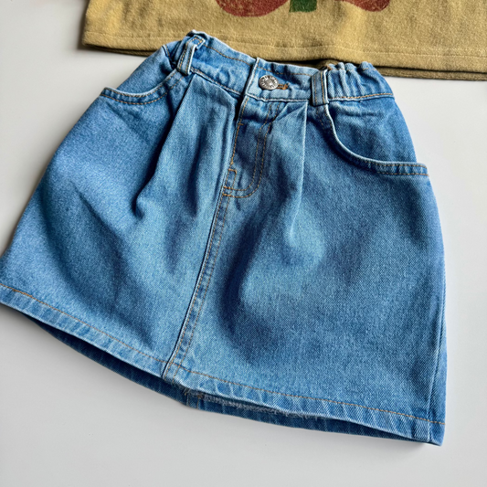 Blue denim skirt