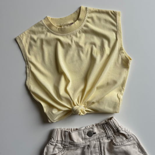 Sleeveless top - butter yellow